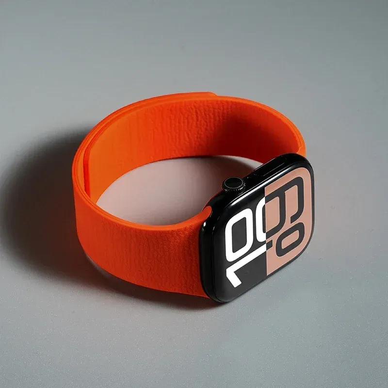 Bracelet silicone magnétique pour Apple Watch 38 à 49 mm