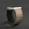 Bracelet silicone magnétique pour Apple Watch 38 à 49 mm – Couleur du bracelet milk tea-black