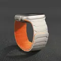 Bracelet silicone magnétique pour Apple Watch 38 à 49 mm – Couleur du bracelet Starlight-orange