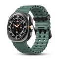 Bracelet silicone marin pour Samsung Galaxy Watch Ultra – Couleur du bracelet Dark green