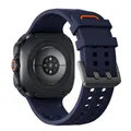 Bracelet silicone marin pour Samsung Galaxy Watch Ultra – Couleur du bracelet Deep Blue-Ultra Logo