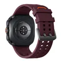 Bracelet silicone marin pour Samsung Galaxy Watch Ultra – Couleur du bracelet Wine red-Ultra Logo