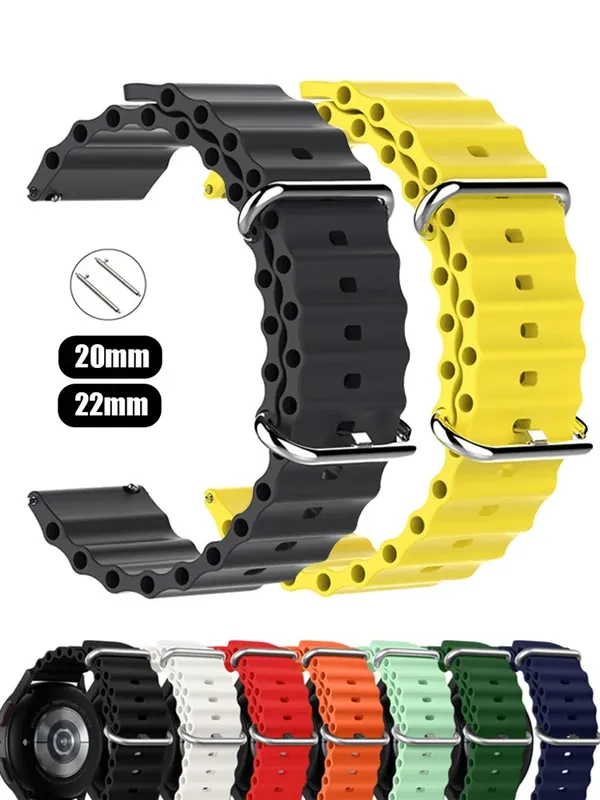 Bracelet silicone océan 20 à 22 mm pour Samsung Galaxy