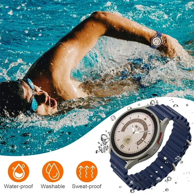 Bracelet silicone océan 20 à 22 mm pour Samsung Galaxy