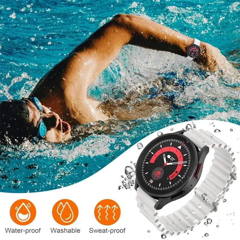 Bracelet silicone océan 20 à 22 mm pour Samsung Galaxy