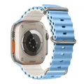 Bracelet silicone océan pour Apple Watch Ultra 40 à 49 mm – Couleur du bracelet blue with starli