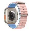 Bracelet silicone océan pour Apple Watch Ultra 40 à 49 mm – Couleur du bracelet cow powder blue