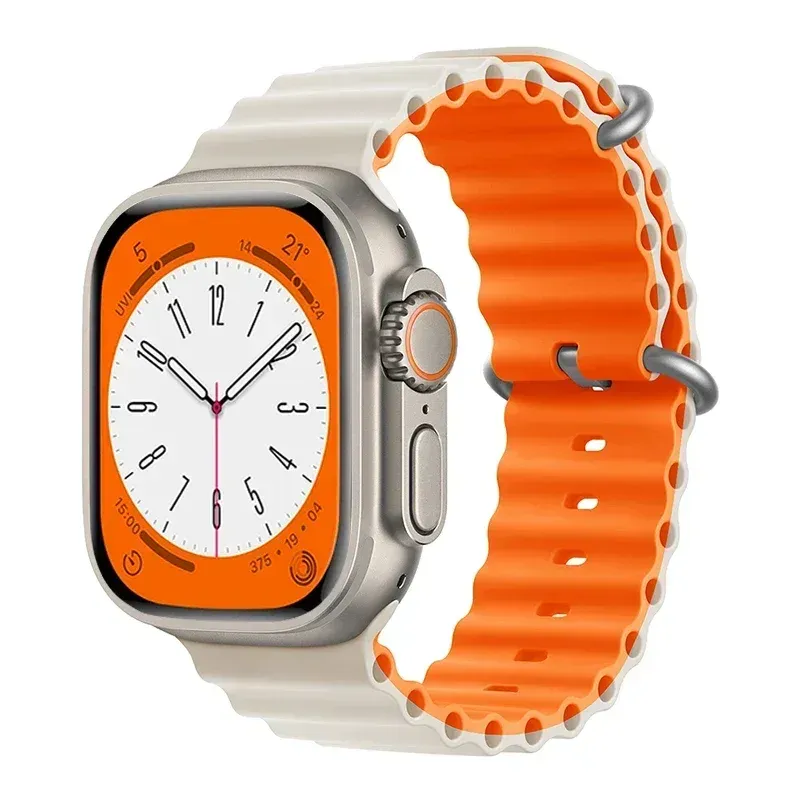 Bracelet silicone océan pour Apple Watch Ultra 40 à 49 mm