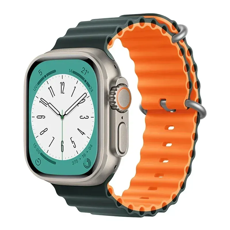 Bracelet silicone océan pour Apple Watch Ultra 40 à 49 mm