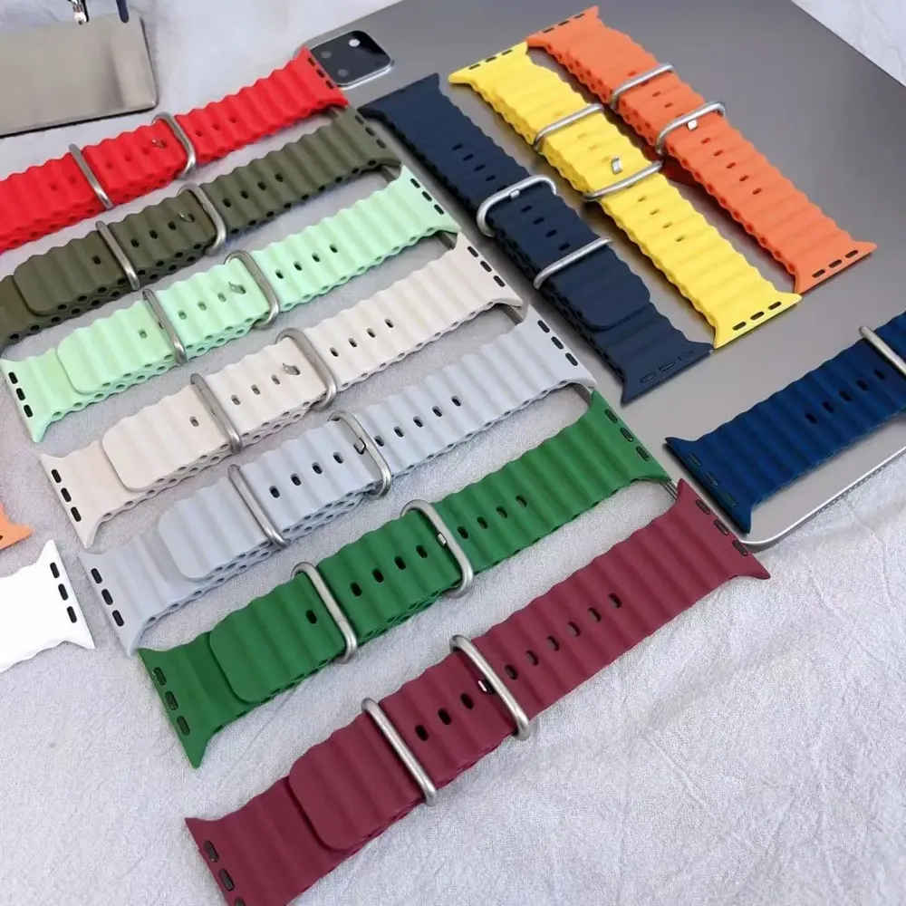 Bracelet silicone océan pour Apple Watch Ultra 40 à 49 mm