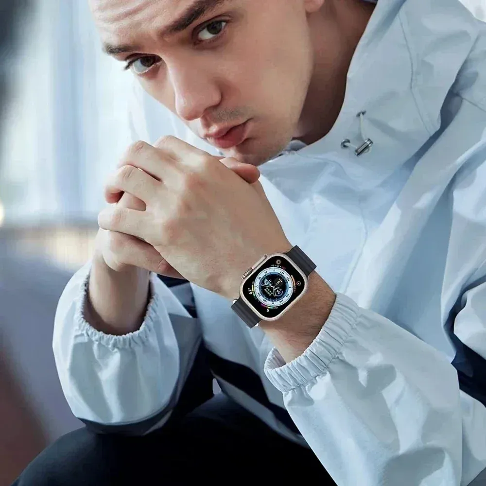 Bracelet silicone océan pour Apple Watch Ultra 40 à 49 mm