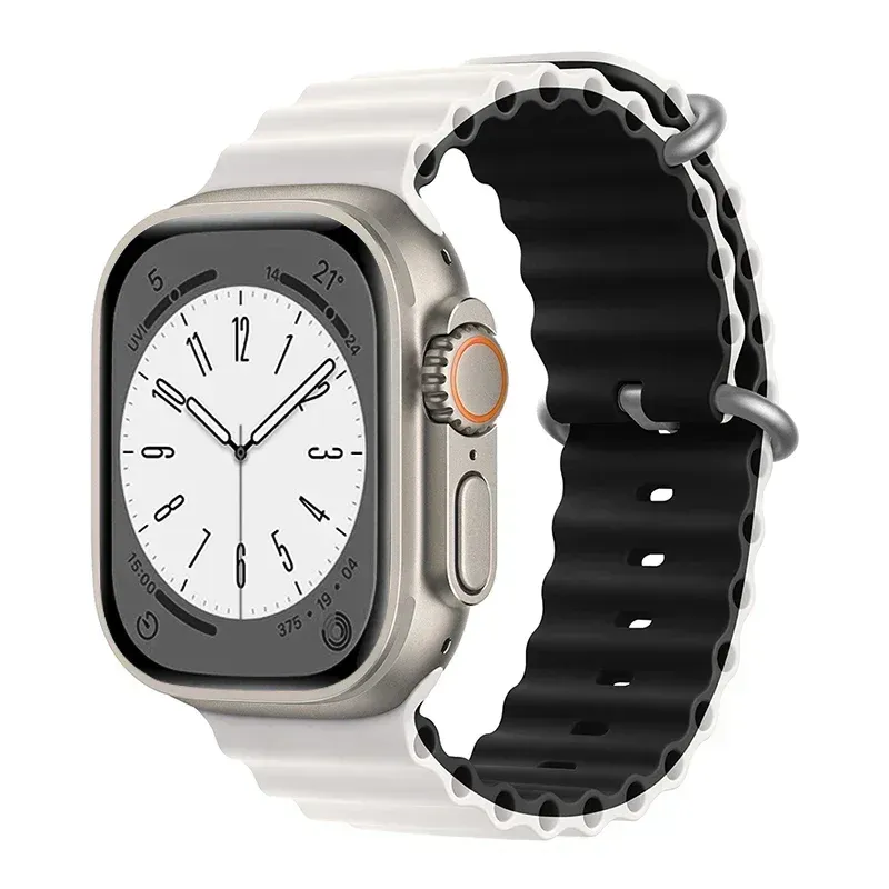 Bracelet silicone océan pour Apple Watch Ultra 40 à 49 mm