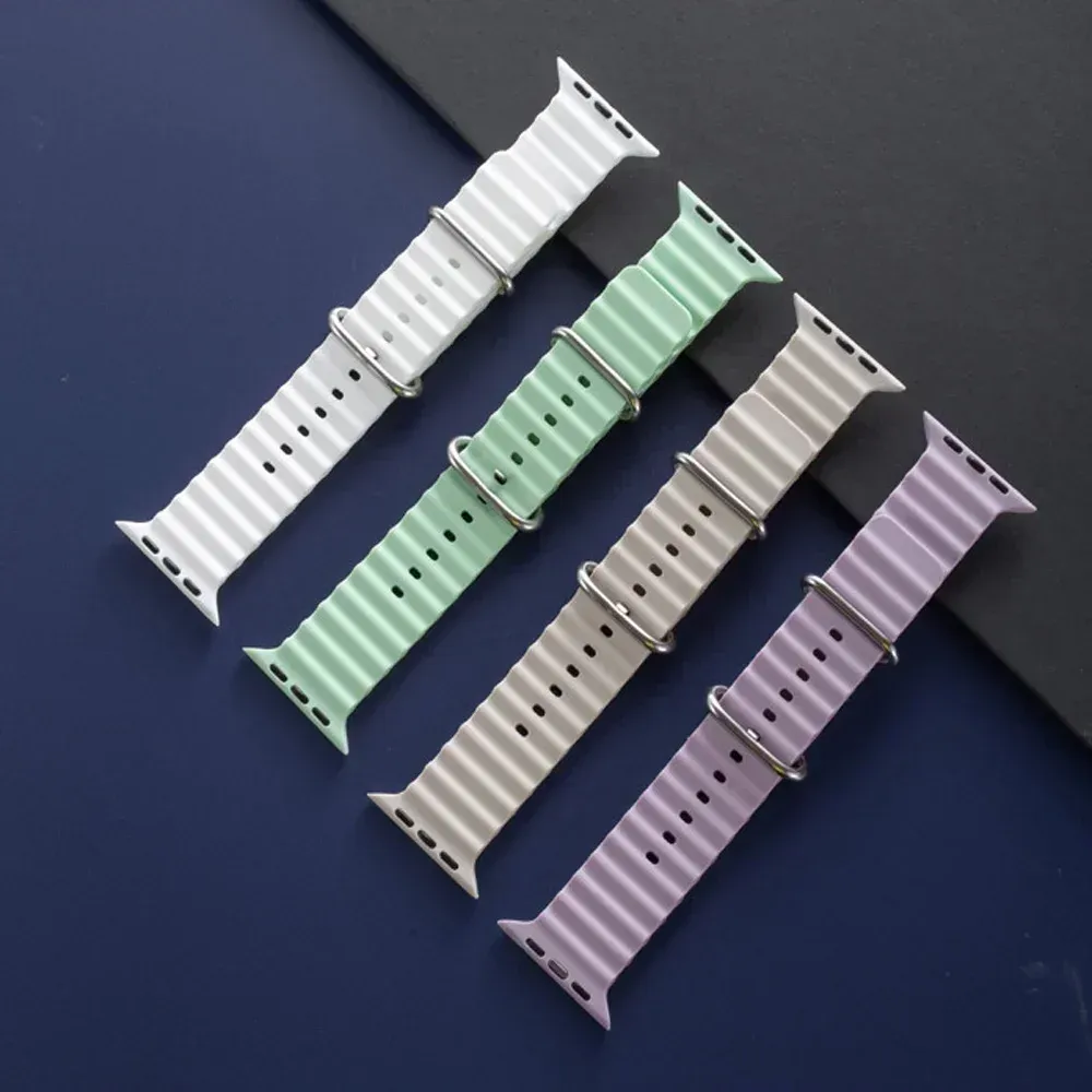 Bracelet silicone océan pour Apple Watch Ultra 40 à 49 mm