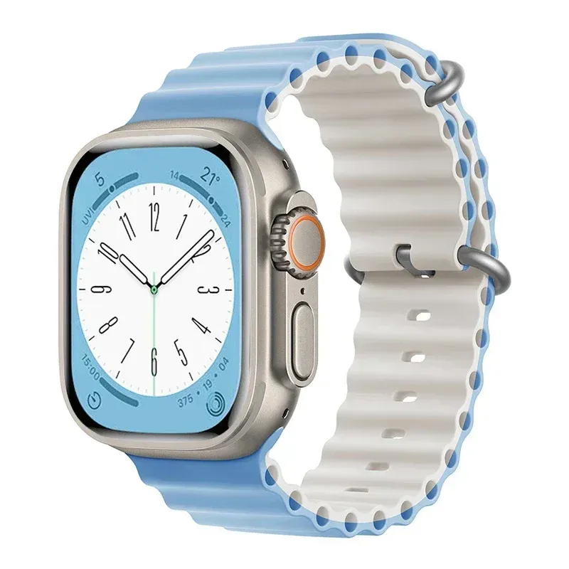 Bracelet silicone océan pour Apple Watch Ultra 40 à 49 mm