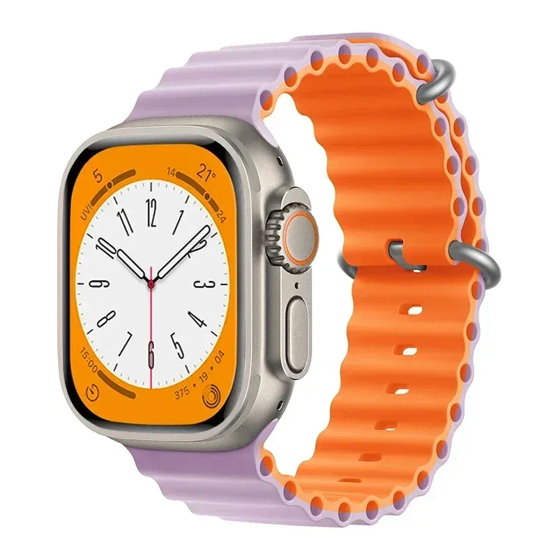 Bracelet silicone océan pour Apple Watch Ultra 40 à 49 mm