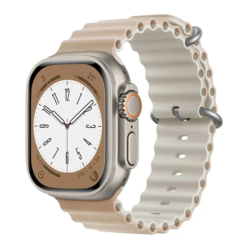 Bracelet silicone océan pour Apple Watch Ultra 40 à 49 mm