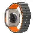 Bracelet silicone océan pour Apple Watch Ultra 40 à 49 mm – Couleur du bracelet gray with orange