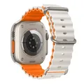 Bracelet silicone océan pour Apple Watch Ultra 40 à 49 mm – Couleur du bracelet light with orange