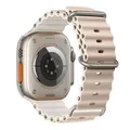Bracelet silicone océan pour Apple Watch Ultra 40 à 49 mm – Couleur du bracelet milk and white