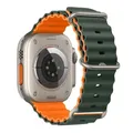 Bracelet silicone océan pour Apple Watch Ultra 40 à 49 mm – Couleur du bracelet Olives with Ora