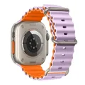 Bracelet silicone océan pour Apple Watch Ultra 40 à 49 mm – Couleur du bracelet purple with ora
