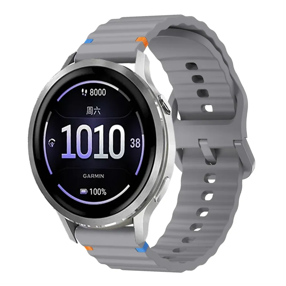 Bracelet silicone ondulé 18 à 22 mm Garmin Forerunner