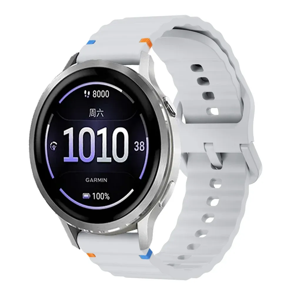 Bracelet silicone ondulé 18 à 22 mm Garmin Forerunner