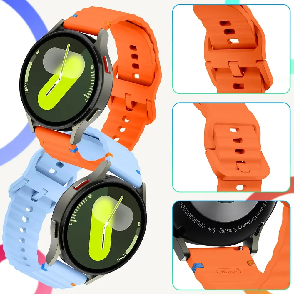 Bracelet silicone ondulé 18 à 22 mm Garmin Forerunner