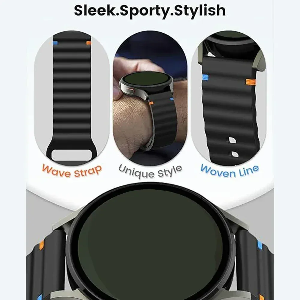 Bracelet silicone ondulé 20 et 22 mm Amazfit GTR GTS
