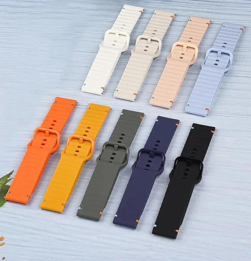 Bracelet silicone ondulé 20 et 22 mm Amazfit GTR GTS