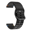Bracelet silicone ondulé 20 et 22 mm Amazfit GTR GTS – Couleur du bracelet noir