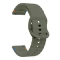 Bracelet silicone ondulé 20 et 22 mm Amazfit GTR GTS – Couleur du bracelet Vert armée