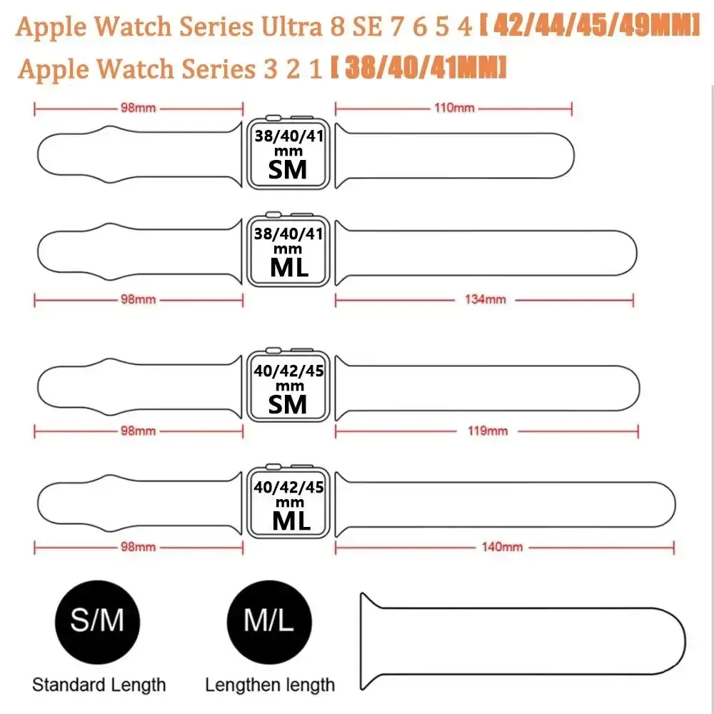 Bracelet silicone pour Apple Watch 38 à 49 mm