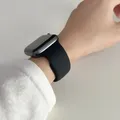 Bracelet silicone pour Apple Watch 38 à 49 mm série 11 SE – Couleur du bracelet 18 Noir