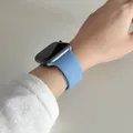 Bracelet silicone pour Apple Watch 38 à 49 mm série 11 SE – Couleur du bracelet 38 Denim bleu