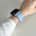 Bracelet silicone pour Apple Watch 38 à 49 mm série 11 SE – Couleur du bracelet 75 Bleu Brume