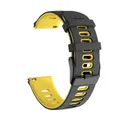 Bracelet silicone pour montre 20 à 22 mm – Couleur du bracelet Black Yellow