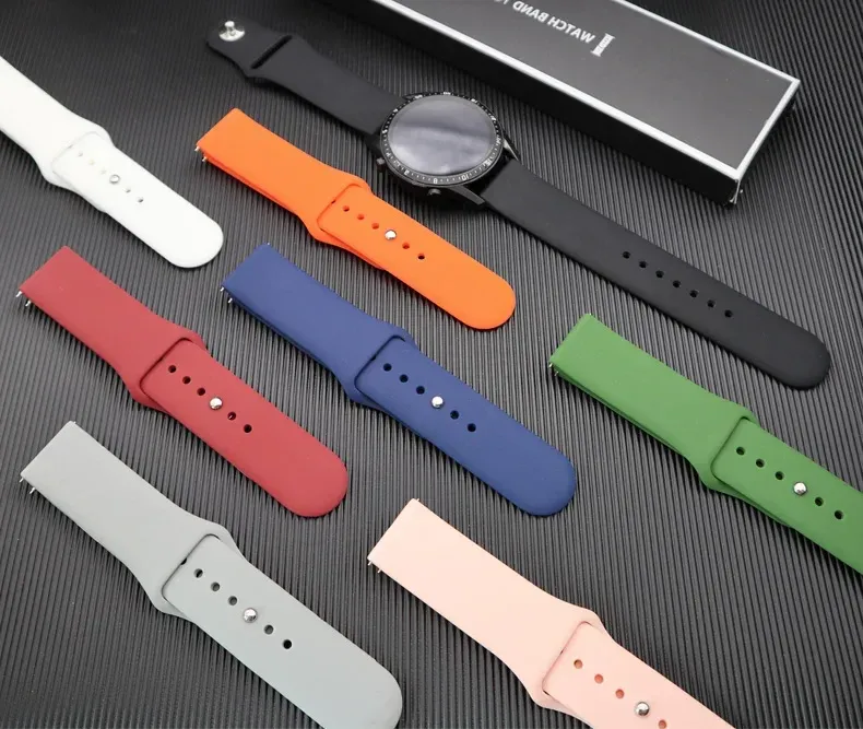 Bracelet silicone pour montre 20 à 22 mm