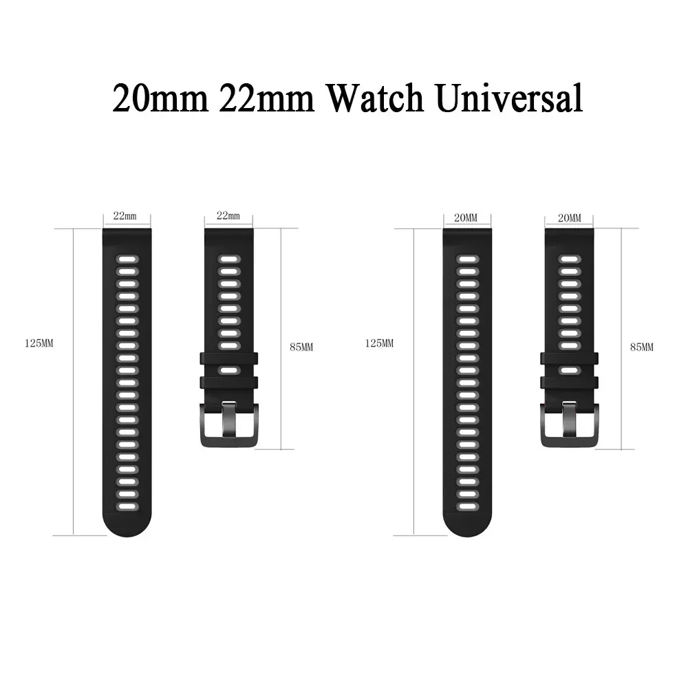 Bracelet silicone pour montre 20 à 22 mm
