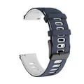Bracelet silicone pour montre 20 à 22 mm – Couleur du bracelet Midnight blue White