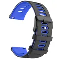 Bracelet silicone pour montre connectée 20 à 22 mm – Couleur du bracelet Black Blue
