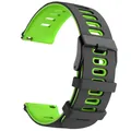 Bracelet silicone pour montre connectée 20 à 22 mm – Couleur du bracelet Black Green