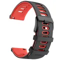 Bracelet silicone pour montre connectée 20 à 22 mm – Couleur du bracelet Black Red