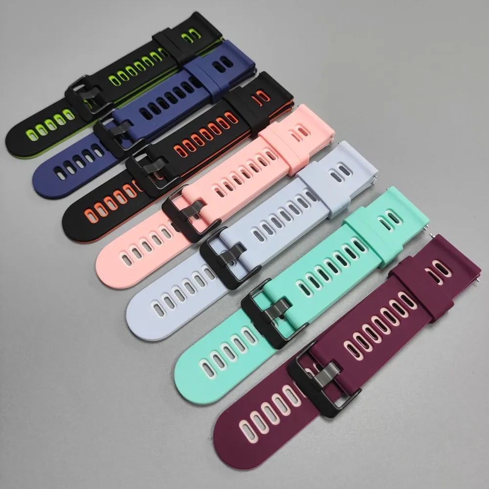 Bracelet silicone pour montre connectée 20 à 22 mm