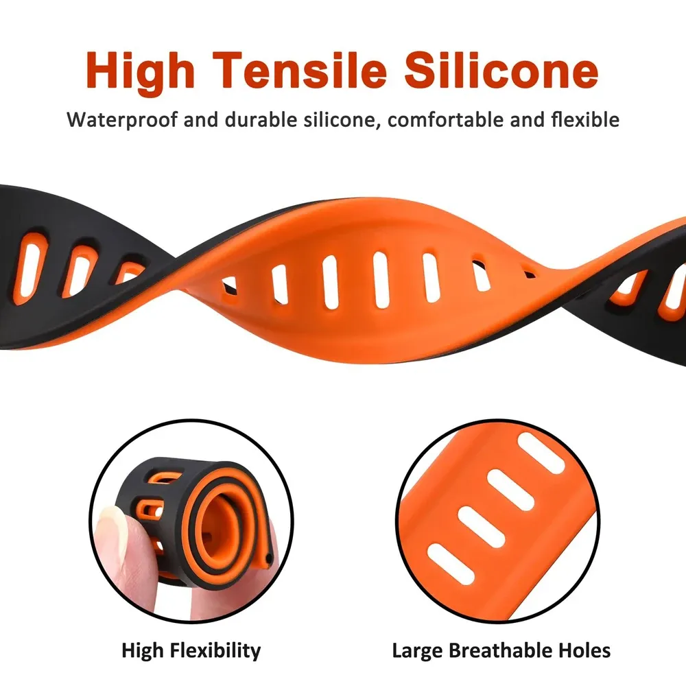 Bracelet silicone pour montre connectée 20 à 22 mm