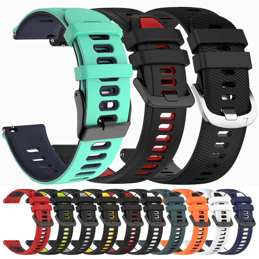 Bracelet silicone pour montre connectée 20 à 22 mm