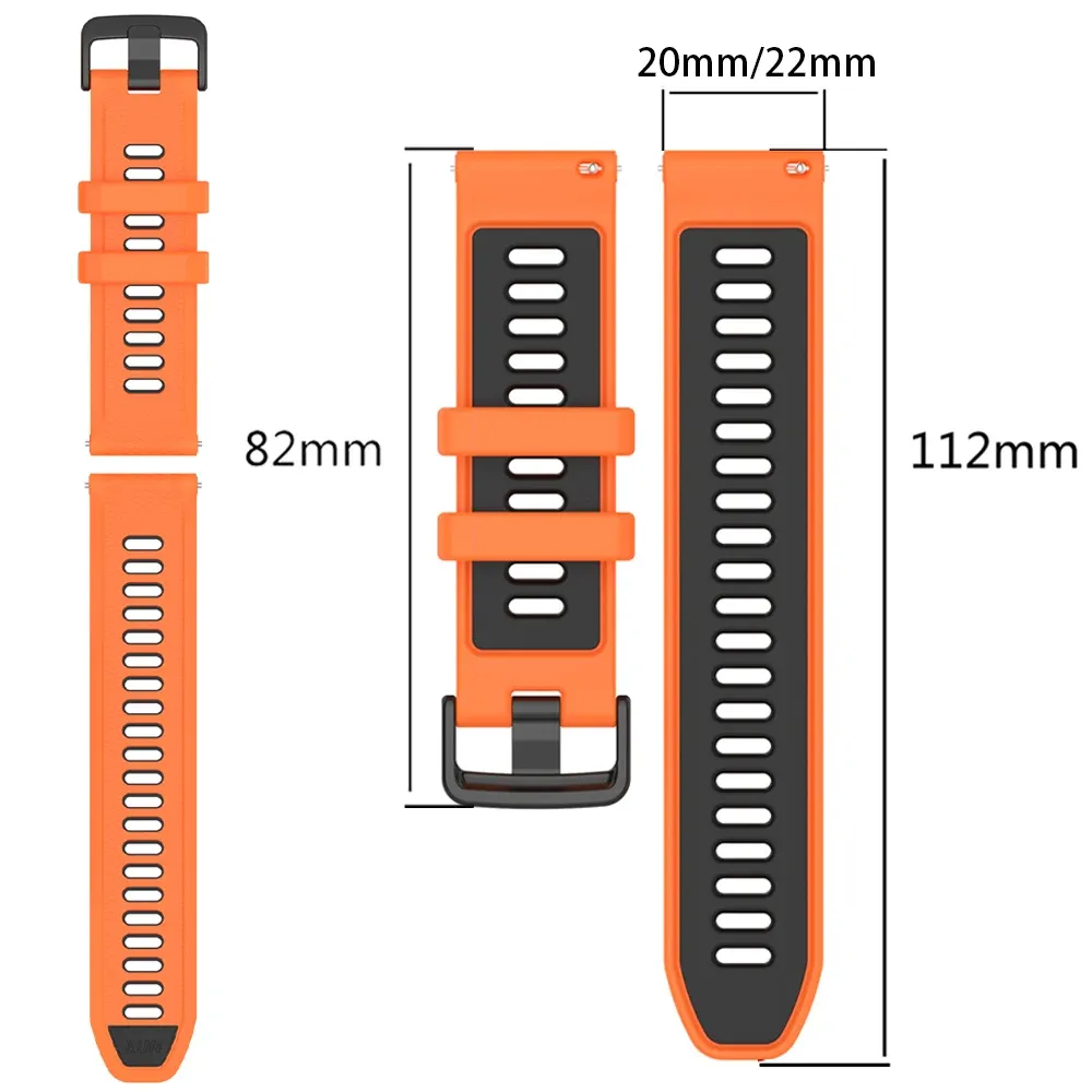 Bracelet silicone pour montre connectée 20 à 22 mm