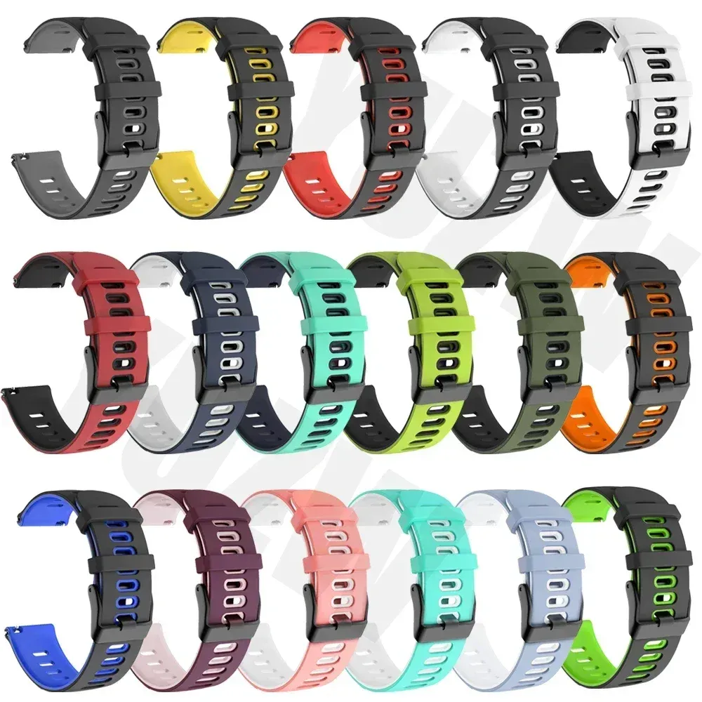 Bracelet silicone pour montre connectée 20 à 22 mm
