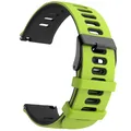 Bracelet silicone pour montre connectée 20 à 22 mm – Couleur du bracelet Green Black
