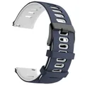 Bracelet silicone pour montre connectée 20 à 22 mm – Couleur du bracelet Midnight Blue White